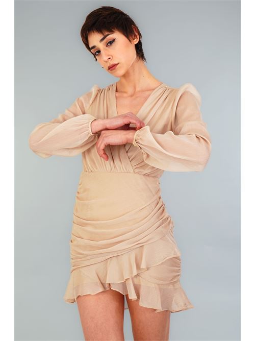 Abito Rhoda in georgette laminato The Dress London | RHODABEIGE